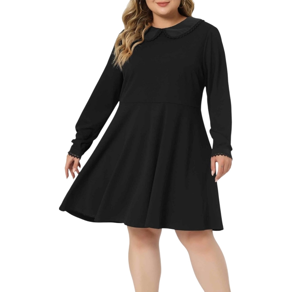 Agnes Orinda Peter Pan Collared A-lineMidi Dress NWT